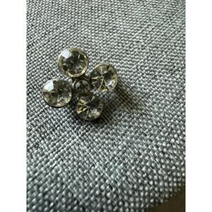 Vintage Rhinestone Scatter Pin Clear Glass Crystal Silver Tone Flower Atomic